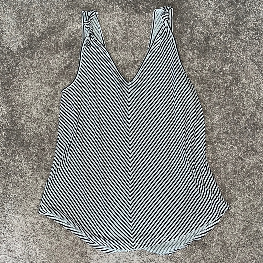 Loft Striped V Neck Tank
